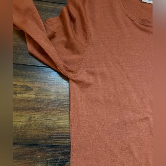 Debra C Beverly Hills Rust Peach Long Sleeve Cashmere Silk Sweater Italy Small - Picture 9 of 12